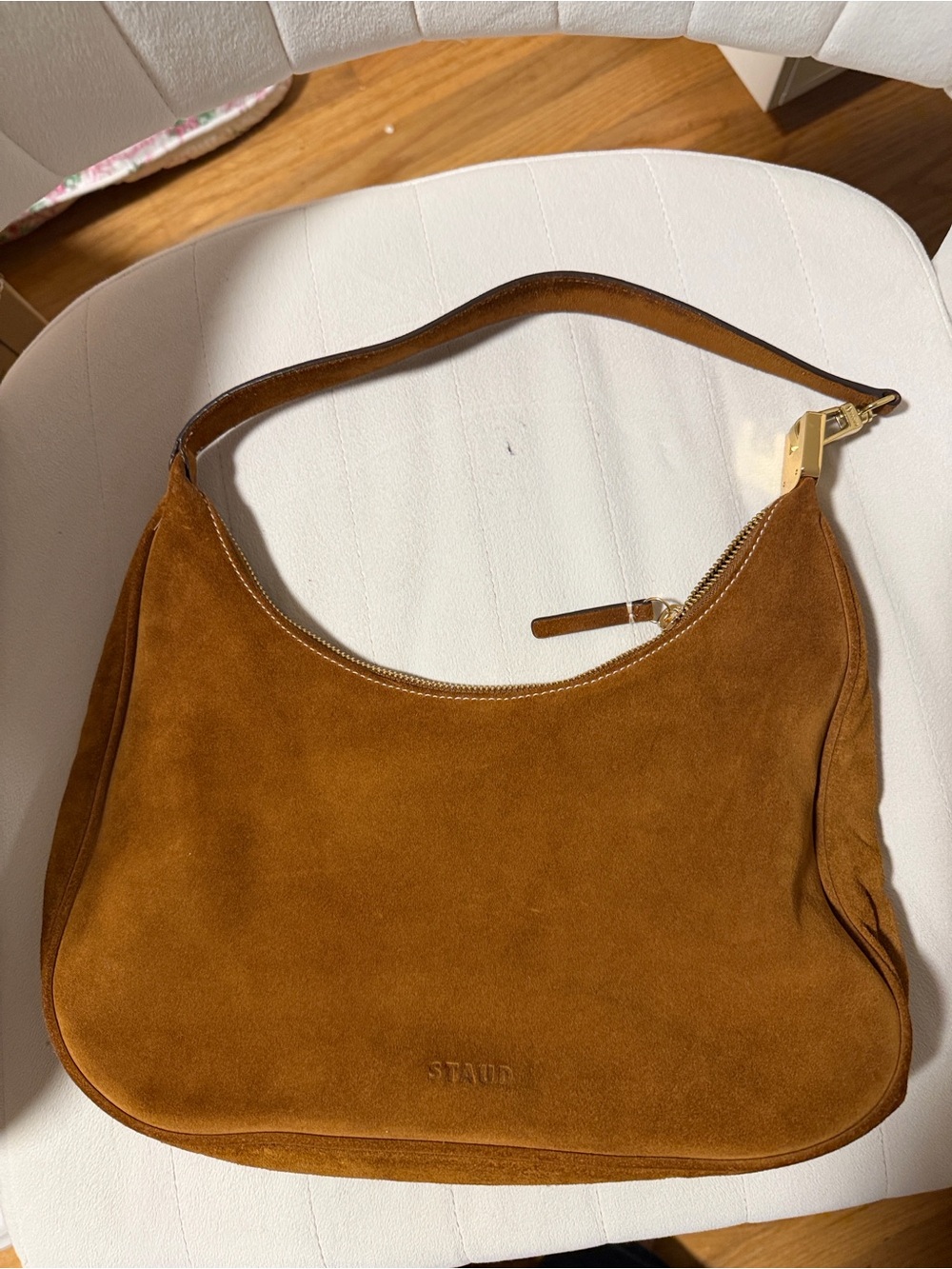 STAUD Brown Suede Shoulder Bag - Picture 3 of 3